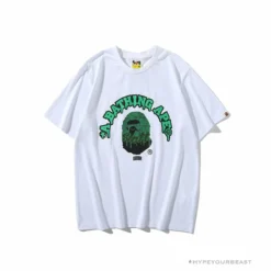 Hypeyourbeast BAPE Paint Splash Green Camouflage Tee Shirt 'WHITE' Clothes