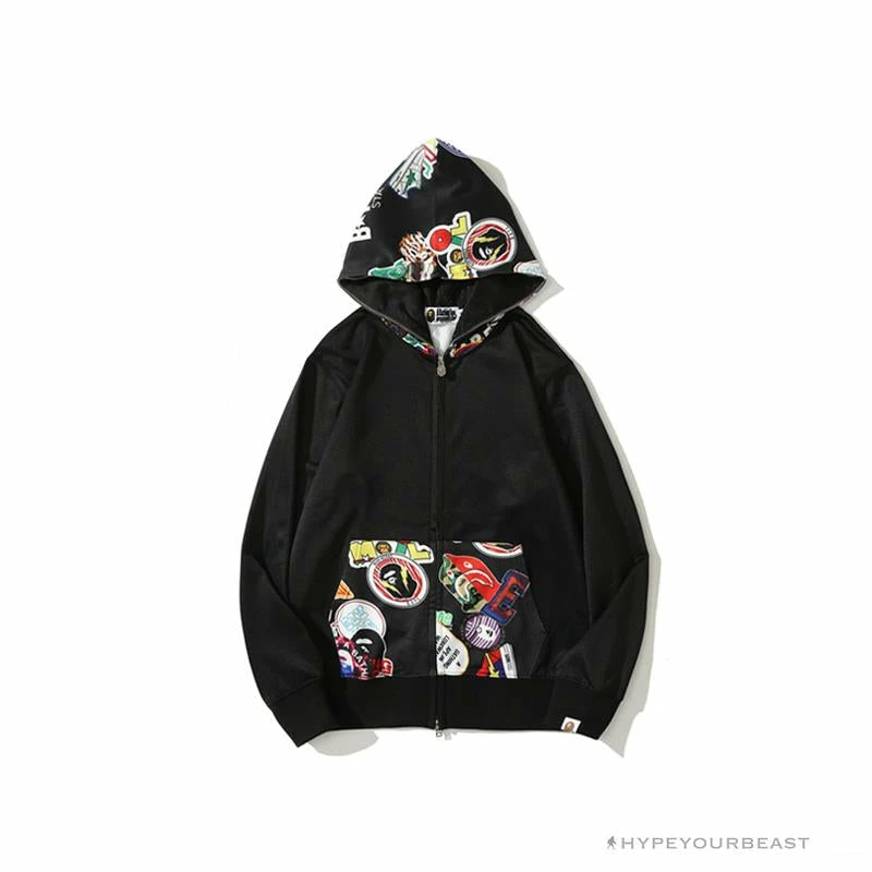 Hypeyourbeast Clothes BAPE Badge LOGO Sticker Style Stitching Hoodie 1 Hypeyourbeast Clothes BAPE Badge LOGO Sticker Style Stitching Hoodie
