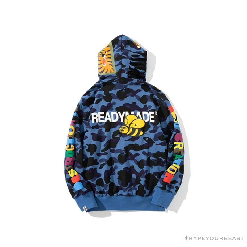 Hypeyourbeast BAPE X Readymade Tiger Head Foam Camouflage Hoodie 'BLUE' Clothes 2 Hypeyourbeast BAPE X Readymade Tiger Head Foam Camouflage Hoodie 'BLUE' Clothes