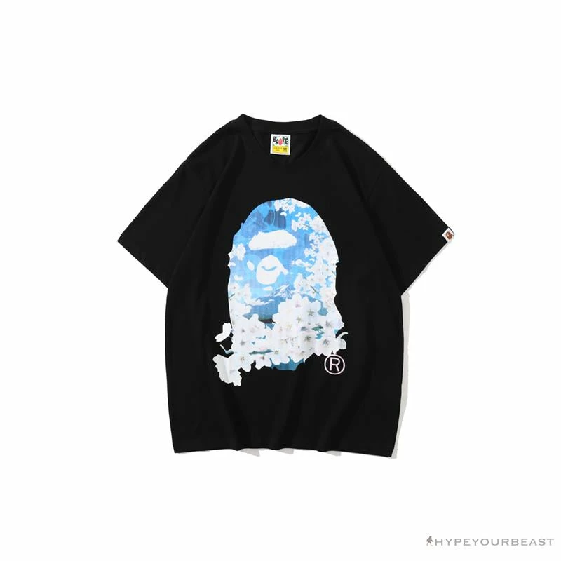 Hypeyourbeast BAPE Japan Limited Edition Mt. Fuji Sakura Tee Shirt 'BLACK' 1 Hypeyourbeast BAPE Japan Limited Edition Mt. Fuji Sakura Tee Shirt 'BLACK'