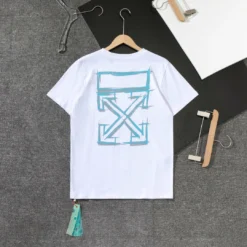 Hypeyourbeast OFF-WHITE Light Blue Marker Draw Pattern Tee Shirt 'WHITE'