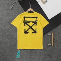 Hypeyourbeast OFF-WHITE Spray Paint Arrow Tee Shirt 'YELLOW'