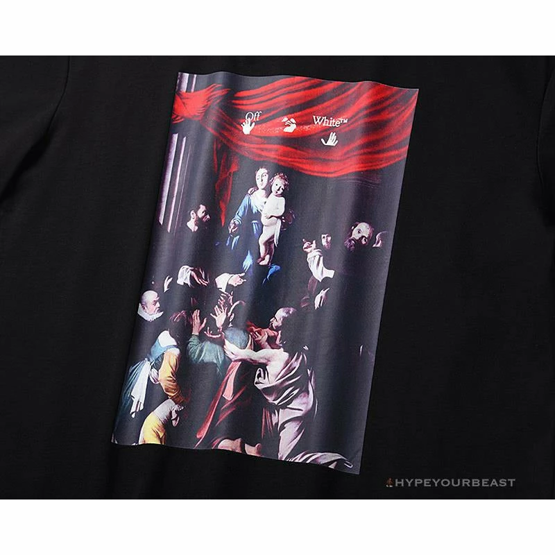 Hypeyourbeast OFF-WHITE Baroque Angel Religious Painting Tee Shirt 'BLACK' T-Shirts 5 Hypeyourbeast OFF-WHITE Baroque Angel Religious Painting Tee Shirt 'BLACK' T-Shirts