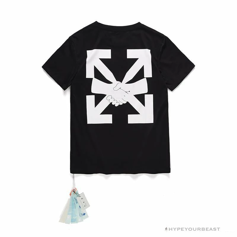 Hypeyourbeast T-Shirts OFF-WHITE Hand Shake Tee Shirt 'BLACK' 2 Hypeyourbeast T-Shirts OFF-WHITE Hand Shake Tee Shirt 'BLACK'