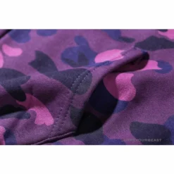 Hypeyourbeast BAPE Shark Head Classic Embroidered Camouflage Zip-Up Hoodie 'PURPLE' Clothes