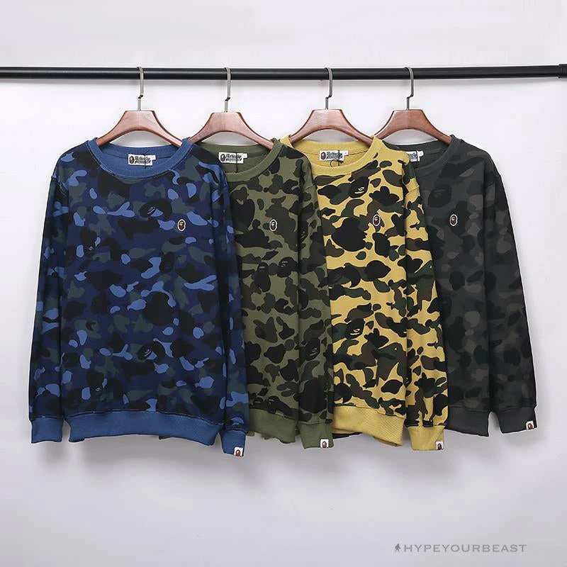 Hypeyourbeast Clothes BAPE Classic Ape Head Embroidered Camouflage Long Sleeve Shirt 'GREEN' 7 Hypeyourbeast Clothes BAPE Classic Ape Head Embroidered Camouflage Long Sleeve Shirt 'GREEN'