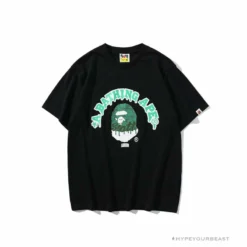 Hypeyourbeast Clothes BAPE Paint Splash Green Camouflage Tee Shirt 'BLACK'