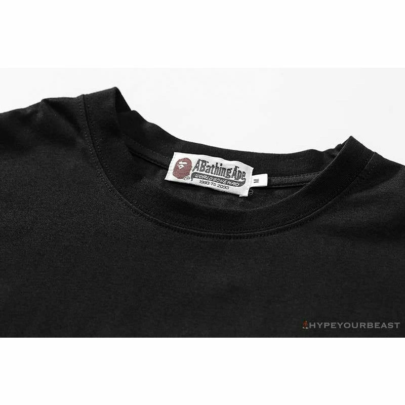 Hypeyourbeast Clothes BAPE Classic Embroidered Logo Ape Head Tee Shirt 'BLACK' 3 Hypeyourbeast Clothes BAPE Classic Embroidered Logo Ape Head Tee Shirt 'BLACK'