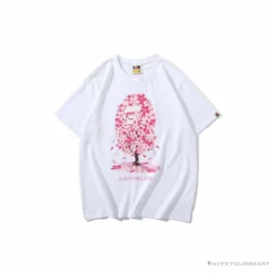 Hypeyourbeast BAPE Japan Limited Edition Pink Cherry Tree Tee Shirt 'WHITE'