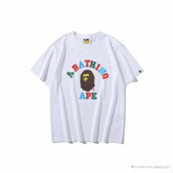 Hypeyourbeast Clothes BAPE Little Ape Head Colorful Classic Tee Shirt 'WHITE'