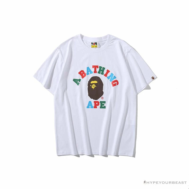 Hypeyourbeast Clothes BAPE Little Ape Head Colorful Classic Tee Shirt 'WHITE' 1 Hypeyourbeast Clothes BAPE Little Ape Head Colorful Classic Tee Shirt 'WHITE'