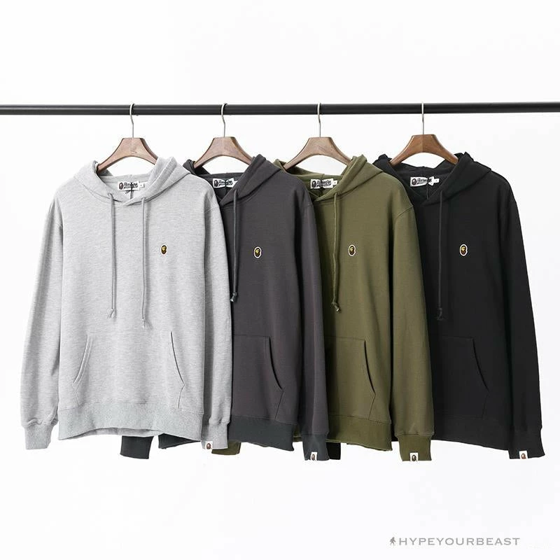 Hypeyourbeast BAPE Classic Ape Head Embroidered Standard Cotton Terry Hoodie 'BLACK' Clothes 12 Hypeyourbeast BAPE Classic Ape Head Embroidered Standard Cotton Terry Hoodie 'BLACK' Clothes