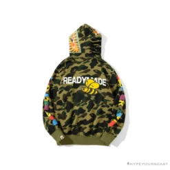 Hypeyourbeast BAPE X Readymade Tiger Head Foam Camouflage Hoodie 'GREEN' Clothes