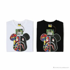 Hypeyourbeast BAPE Violent Bear Color Stitching Tee Shirt 'WHITE' Clothes
