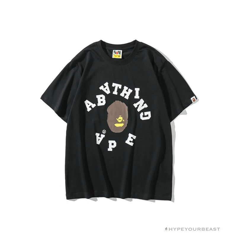 Hypeyourbeast BAPE Messy Letters Upside Down Little Ape Head Tee Shirt 'BLACK' 1 Hypeyourbeast BAPE Messy Letters Upside Down Little Ape Head Tee Shirt 'BLACK'