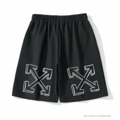 Hypeyourbeast Pants OFF-WHITE Dimensional Sketch Shorts 'BLACK'