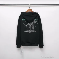 Hypeyourbeast Hoodies & Jackets OFF-WHITE Hand-Painted Utility Pole Worker Hoodie 'BLACK'