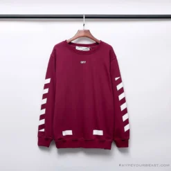 Hypeyourbeast OFF-WHITE Classic Basic Cotton Terry Long Sleeve Shirt 'WINE RED' Shirts 22 Hypeyourbeast OFF-WHITE Classic Basic Cotton Terry Long Sleeve Shirt 'WINE RED' Shirts