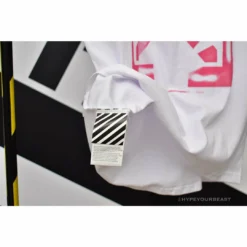 Hypeyourbeast OFF-WHITE 99 Pink Arrow Tee Shirt 'WHITE' 15 Hypeyourbeast OFF-WHITE 99 Pink Arrow Tee Shirt 'WHITE'
