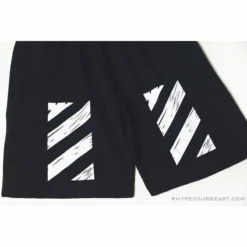 Hypeyourbeast Pants OFF-WHITE Classic Seeing Things Shorts 'BLACK'