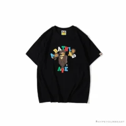 Hypeyourbeast BAPE Baby Milo Color Letter Monkey Tee Shirt 'BLACK'