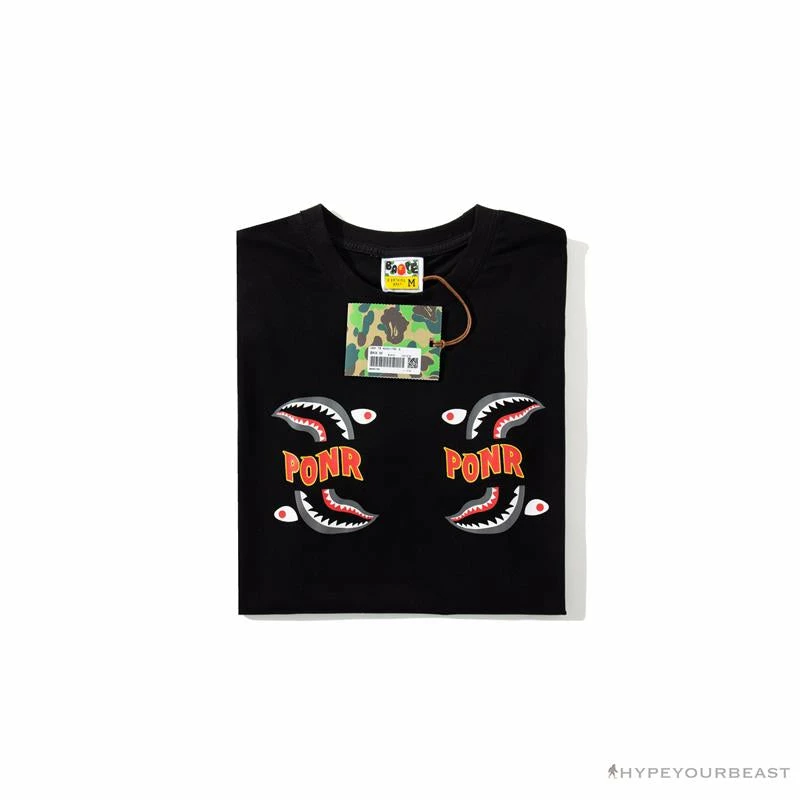 Hypeyourbeast BAPE Shark Head PONR Tee Shirt 'BLACK' Clothes 10 Hypeyourbeast BAPE Shark Head PONR Tee Shirt 'BLACK' Clothes