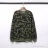 Hypeyourbeast Clothes BAPE Classic Ape Head Embroidered Camouflage Long Sleeve Shirt 'GREEN'