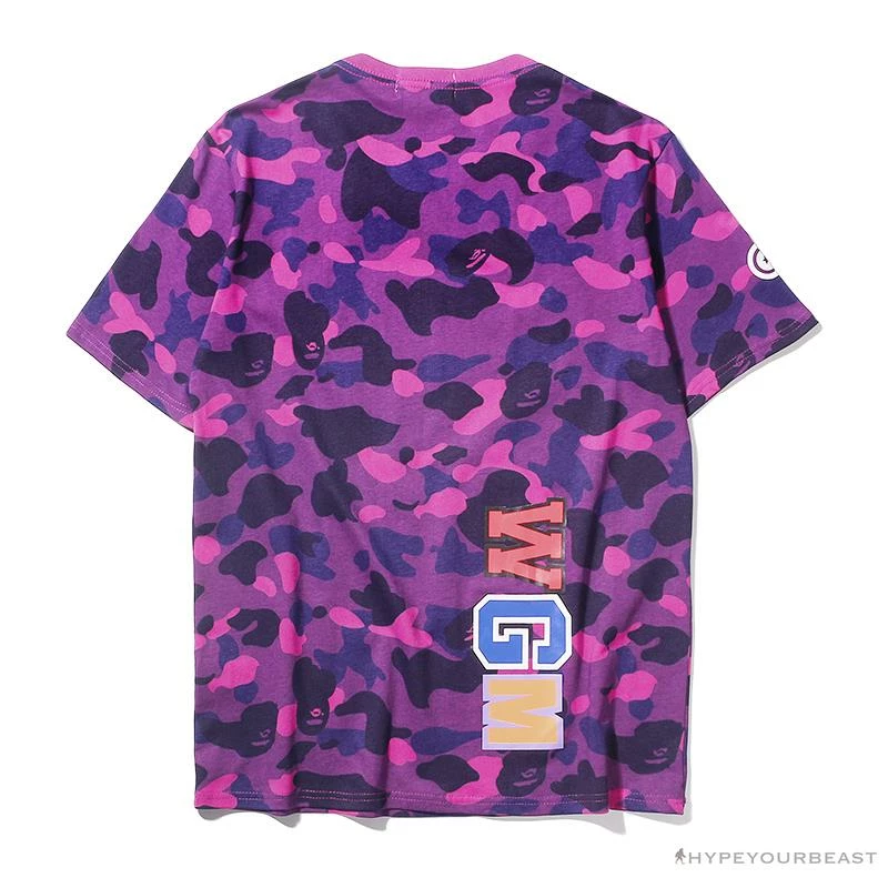 Hypeyourbeast BAPE Camouflage Shark Head Classic Cotton Short Sleeve Tee Shirt 'PURPLE' 2 Hypeyourbeast BAPE Camouflage Shark Head Classic Cotton Short Sleeve Tee Shirt 'PURPLE'