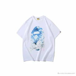 Hypeyourbeast BAPE Japan Limited Edition Mt. Fuji Sakura Tee Shirt 'WHITE' Clothes