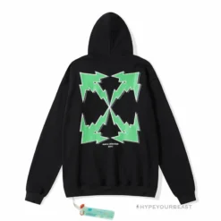 HypeYourBeast Hoodies & Jackets Off-White Green Hoodie - Black 29 HypeYourBeast Hoodies & Jackets Off-White Green Hoodie - Black