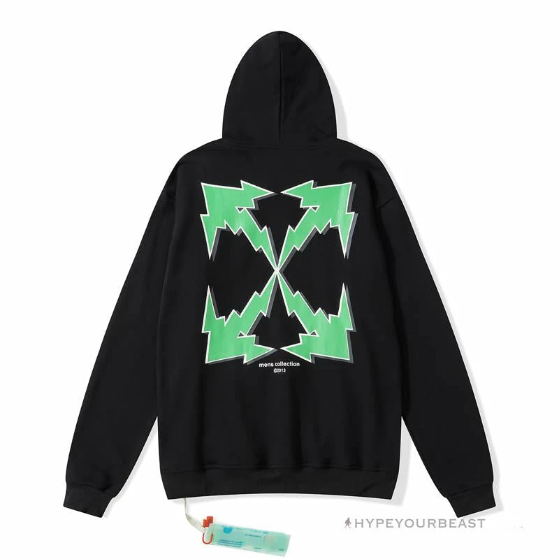 HypeYourBeast Hoodies & Jackets Off-White Green Hoodie - Black 5 HypeYourBeast Hoodies & Jackets Off-White Green Hoodie - Black
