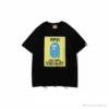 Hypeyourbeast Clothes BAPE Ape Head Blue X Yellow Contrast Letter Tee Shirt