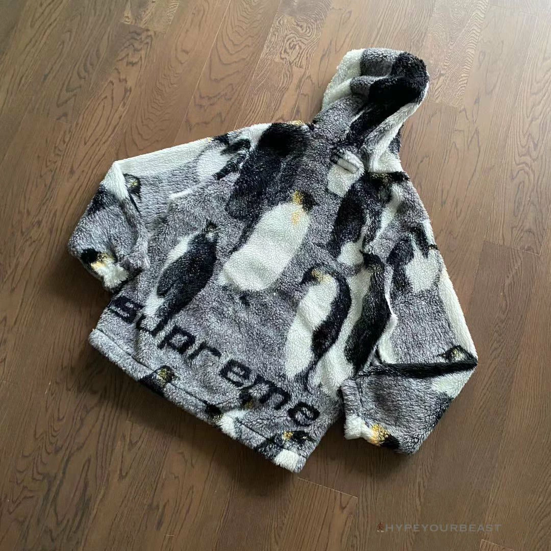 HypeYourBeast Supreme Penguins Hooded Fleece Jacket Black Hoodies & Jackets 3 HypeYourBeast Supreme Penguins Hooded Fleece Jacket Black Hoodies & Jackets