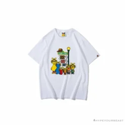 Hypeyourbeast BAPE Baby Milo Sesame Street Carp Streamer Tee Shirt 'WHITE' Clothes