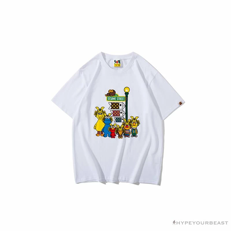Hypeyourbeast BAPE Baby Milo Sesame Street Carp Streamer Tee Shirt 'WHITE' Clothes 1 Hypeyourbeast BAPE Baby Milo Sesame Street Carp Streamer Tee Shirt 'WHITE' Clothes
