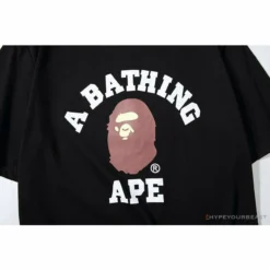 Hypeyourbeast BAPE Classic Basic Ape Man Head English LOGO Tee Shirt 'BLACK' Clothes 14 Hypeyourbeast BAPE Classic Basic Ape Man Head English LOGO Tee Shirt 'BLACK' Clothes