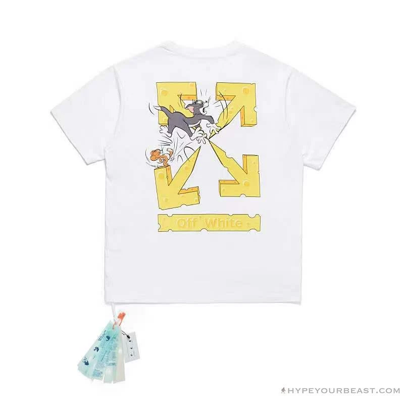 Hypeyourbeast OFF-WHITE Cat And Mouse Tee Shirt 'WHITE' T-Shirts 2 Hypeyourbeast OFF-WHITE Cat And Mouse Tee Shirt 'WHITE' T-Shirts