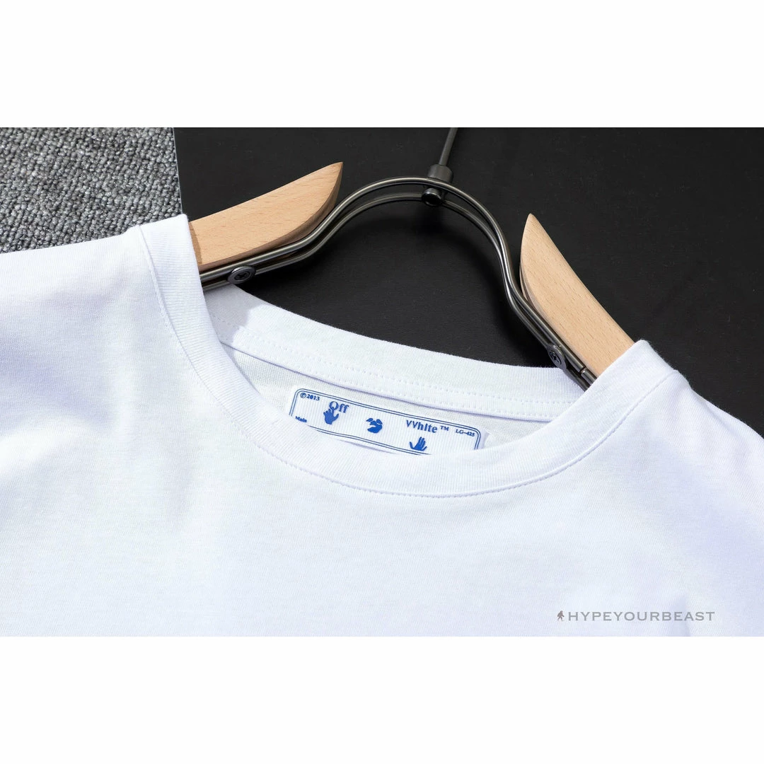 Hypeyourbeast OFF-WHITE Acrylic Hand-Painted Graffiti Pattern Tee Shirt 'WHITE' 3 Hypeyourbeast OFF-WHITE Acrylic Hand-Painted Graffiti Pattern Tee Shirt 'WHITE'