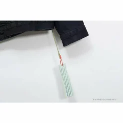 Hypeyourbeast OFF-WHITE Autumn And Winter New ️Back Blue Arrow Wash Denim Jacket Hoodies & Jackets