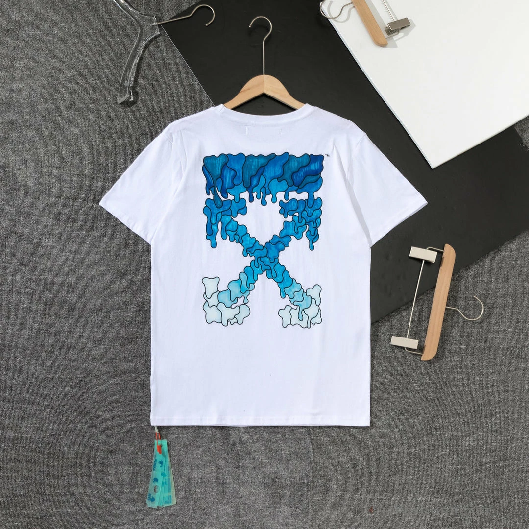 Hypeyourbeast T-Shirts OFF-WHITE Sea Blue Cross Arrow Tee Shirt 'WHITE' 2 Hypeyourbeast T-Shirts OFF-WHITE Sea Blue Cross Arrow Tee Shirt 'WHITE'