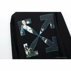 Hypeyourbeast OFF-WHITE New Madonna Painting Cotton Terry Long Sleeve Shirt 'BLACK' Shirts