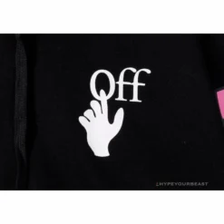 Hypeyourbeast OFF-WHITE Pink Orange Arrow Hoodie 'BLACK' Hoodies & Jackets