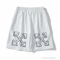 Hypeyourbeast OFF-WHITE Dimensional Sketch Shorts 'WHITE' Pants