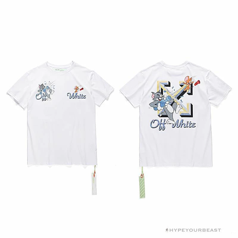Hypeyourbeast OFF-WHITE Summer Tom And Jerry Print Tee Shirt 'WHITE' T-Shirts 12 Hypeyourbeast OFF-WHITE Summer Tom And Jerry Print Tee Shirt 'WHITE' T-Shirts