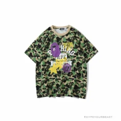 Hypeyourbeast BAPE Ape Head Star Camouflage Shading Tee Shirt 'GREEN'