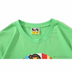 Hypeyourbeast Clothes BAPE Baby Milo Color Square Ape Head Tee Shirt 'GREEN'