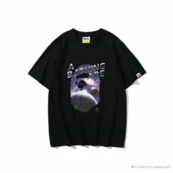 Hypeyourbeast Clothes BAPE Universe Solar System Ape Man Head Tee Shirt 'BLACK'