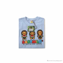 Hypeyourbeast Clothes BAPE Baby Milo Watermelon Little Monkey Tee Shirt 'BLUE'