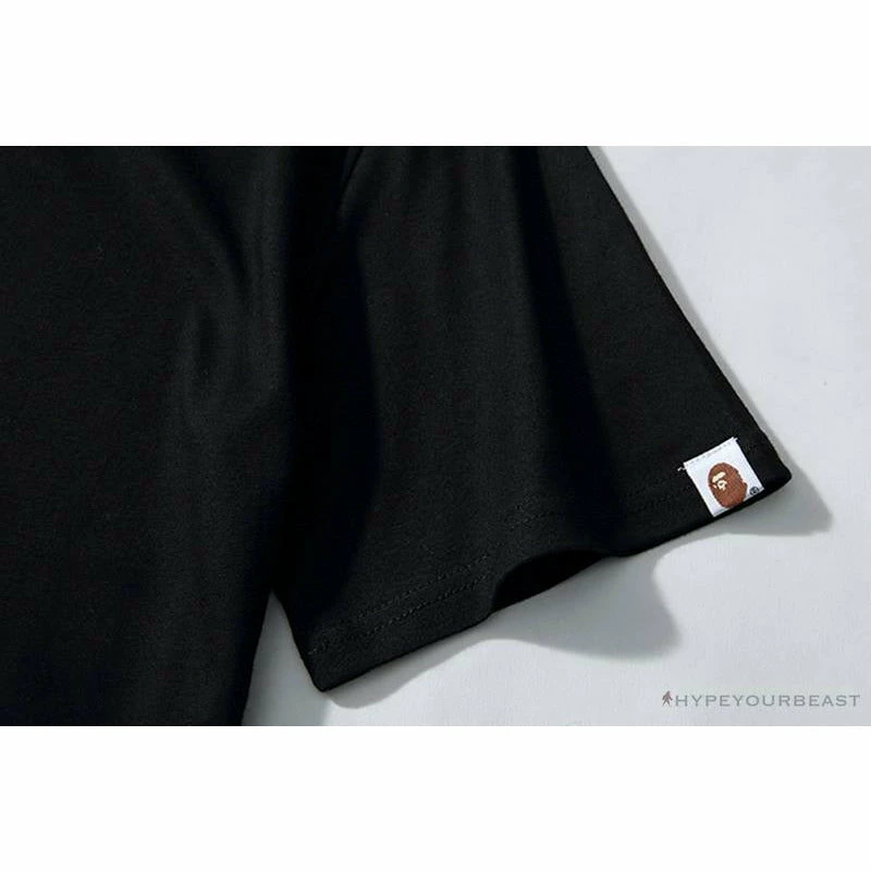 Hypeyourbeast BAPE Luminous Spots Camouflage Great Ape Man White Head Cotton Short Sleeve Tee Shirt 'BLACK' Clothes 5 Hypeyourbeast BAPE Luminous Spots Camouflage Great Ape Man White Head Cotton Short Sleeve Tee Shirt 'BLACK' Clothes