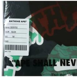 Hypeyourbeast Clothes BAPE Paint Splash Green Camouflage Tee Shirt 'BLACK'